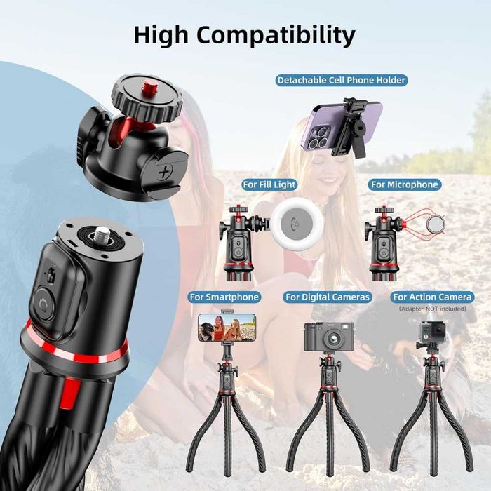 HSU C03 Flexible Tripod – Телескопичен статив 3в1 тип Октопод