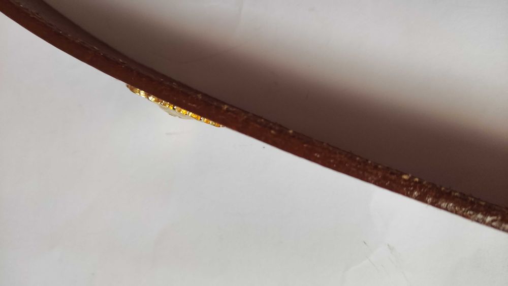 Кафяв колан от дебела естествена кожа с масивна метална тока