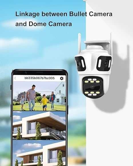 Тройна Външна WiFi Камера 12MP с три лещи IP66, iCsee