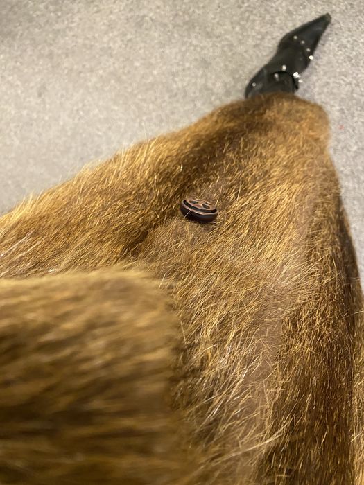 Дълго палто от естествен косъм