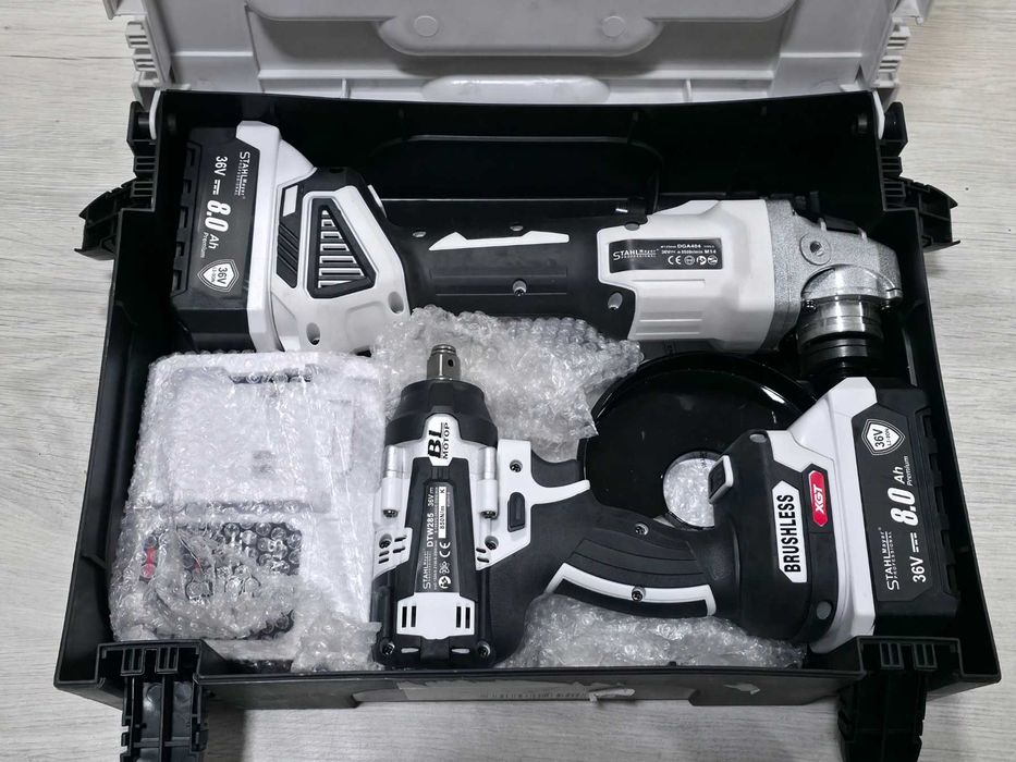 2в1 Акумулаторен Винтоверт и Безчетков Ъглошлайф STAHLMAYER 36V 8,0AH