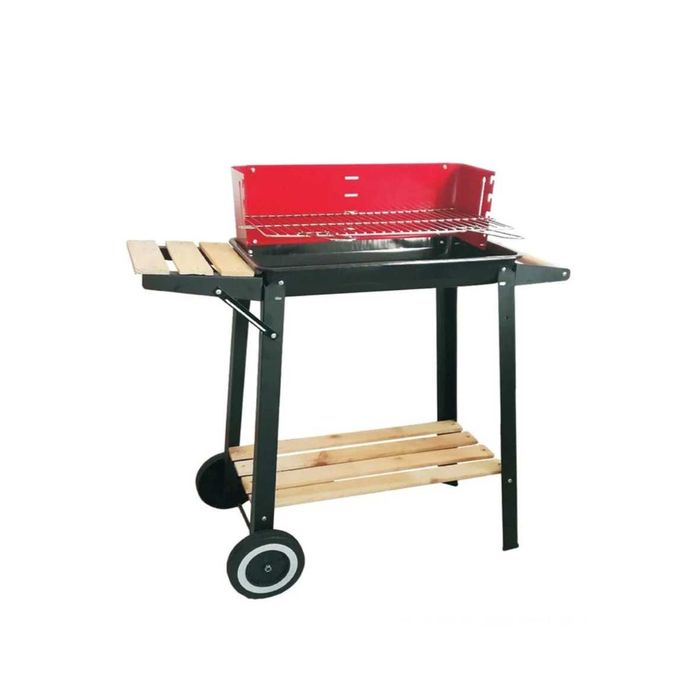 Скара, грил, барбекю на дървени въглища с поставкa дръжка и колелца.