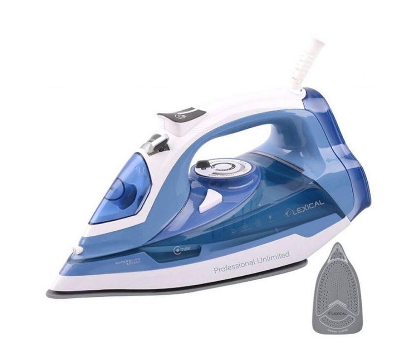 Парна ютия – 2200W, керамична плоча, 380мл резервоар, лилава и синя