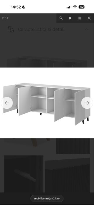 Comoda living 200 cm alba mdf