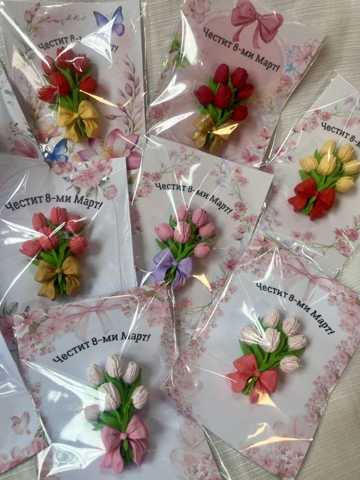 Ръчноизработени магнитчета за 8-ми Март
