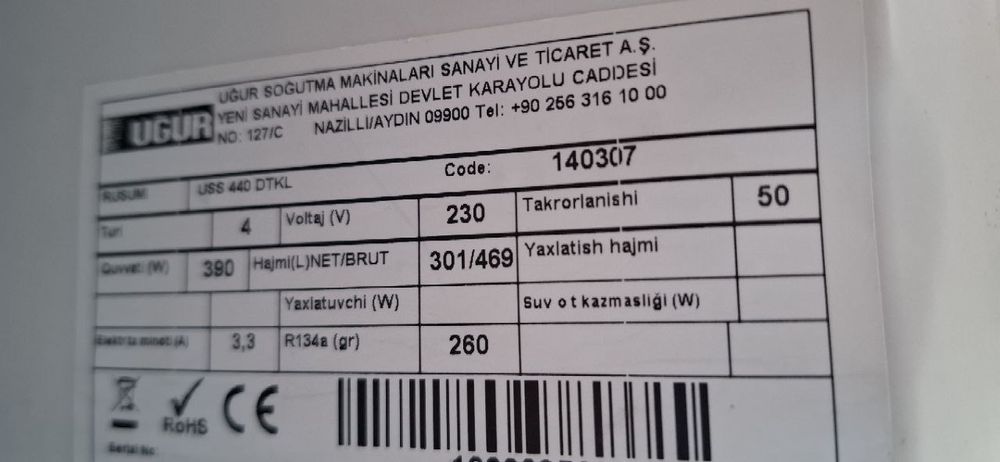 Сотилади! UGUR original  холодильниклар. Холати яхши. 2 дона.