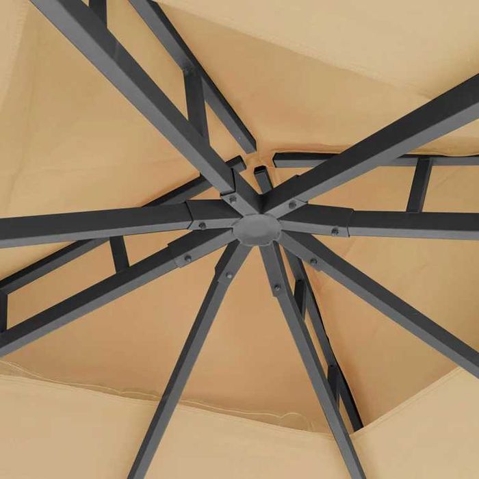 Pavilion/Foisor/Cort pentru gradina/terasa cu perdele si plasa 4×3 BEJ