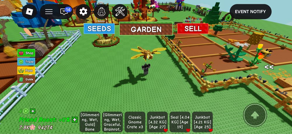 Grow A Garden питомцы roblox