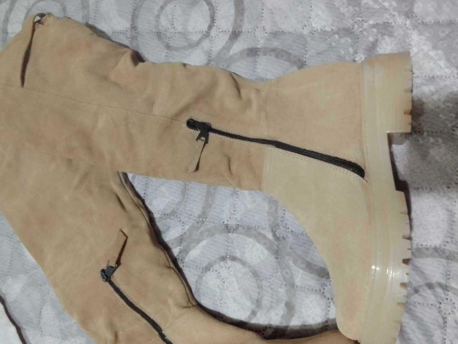 Дамски ботуши естествен велур