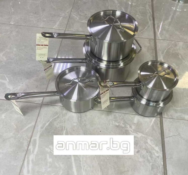 Касероли с капак, стомана 18/10, различни размери