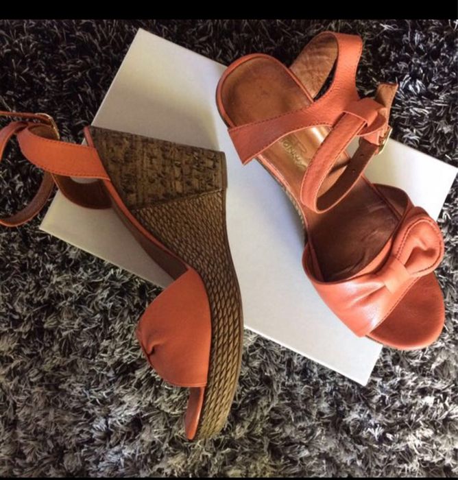 Италиански сандали платформа Pera Donna 39 като нови естествена кожа