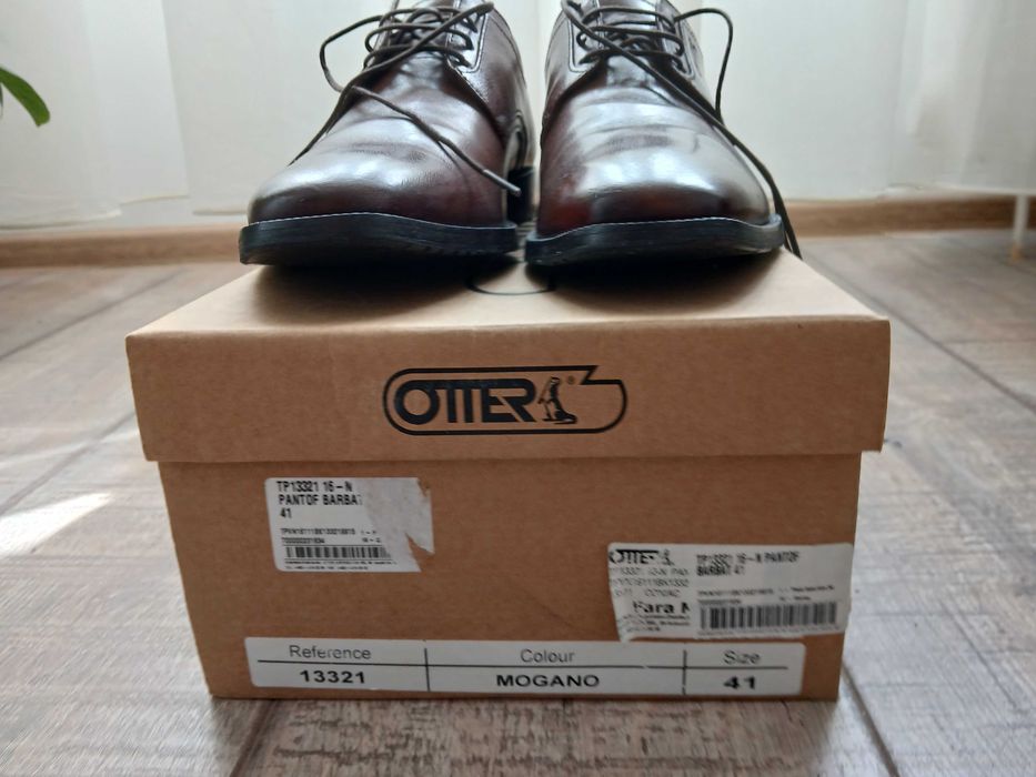 Pantofi barbati piele cognac