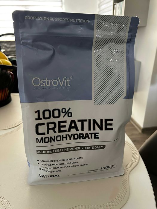 Creatina monohidrata OstroVit 1000g (fara aroma), 333 portii, sigilata