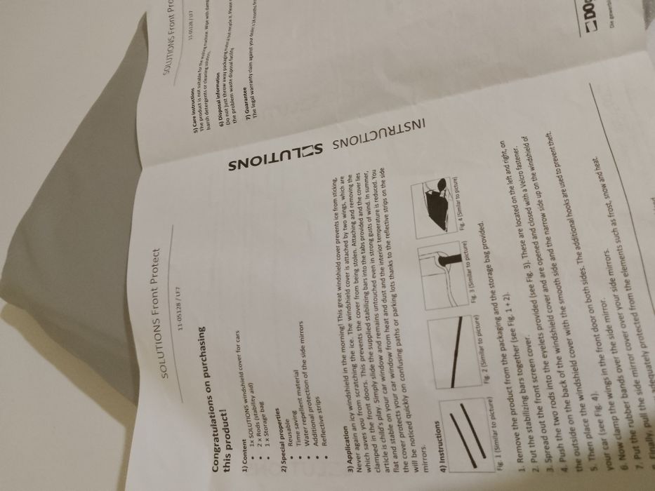 Husa de protecție pentru parbriz și oglinzi