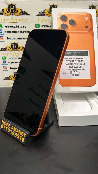Hope Amanet P3 IPHONE 17 PRO MAX 256 GB / Baterie 100% 56 CI