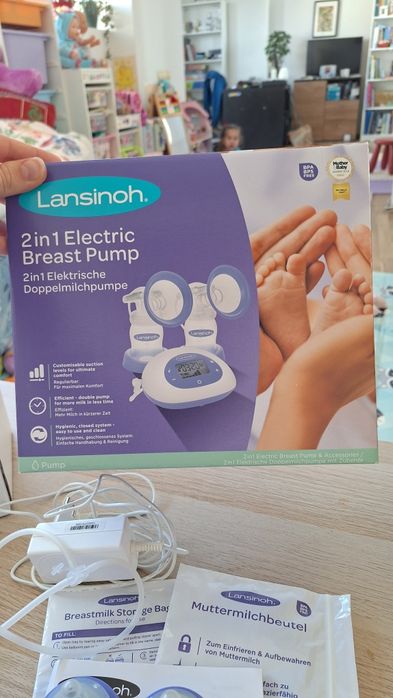 Pompă de sân electrică 2 în 1 Lansinoh