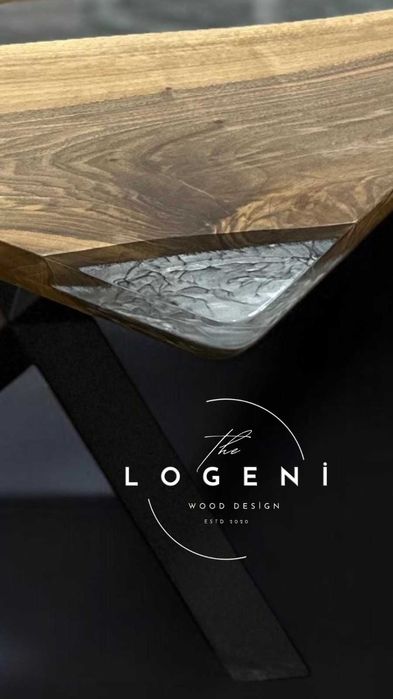 Дизайнерска маса от орех и епоксидна смола – ръчна изработка