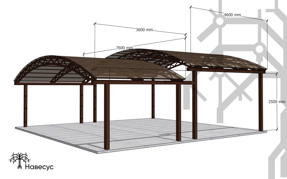 Навес из ЛЕКСАНА с установкой
