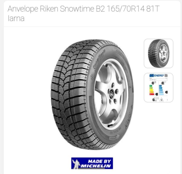 Anvelope iarnă Dacia Spring - Riken Snowtime B2