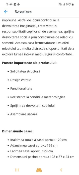 Casuta copii, Doloni, alb, 120x129x129cm