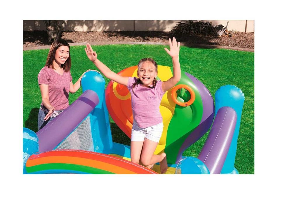 Батут надувной Bestway-175x173x137 см. Радуга Доставка бесплатно