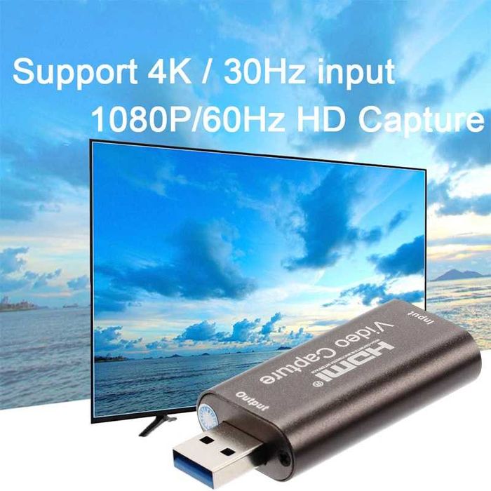 Видео Кепчър карта USB 3.0 флашка 4K аудио видео HDMI USB capture card