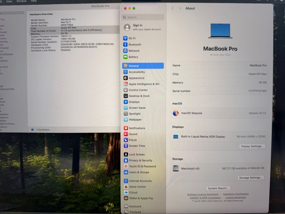 MacBook Pro 16" M3 MAX 14-CPU, 30-GPU, 36GB RAM, 1TB SSD