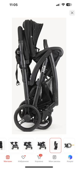 Коляска прогулочная Joie Evalite Duo, графит