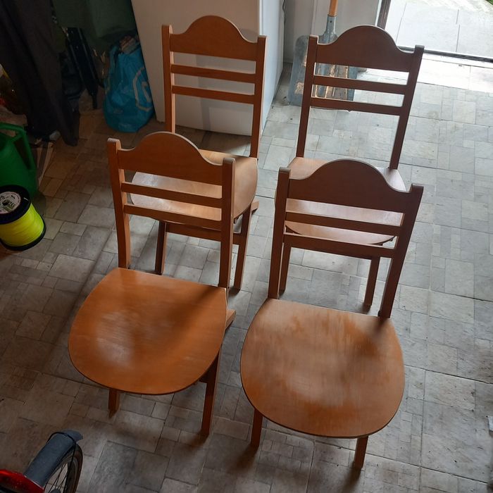 4x Scaune pliante lemn