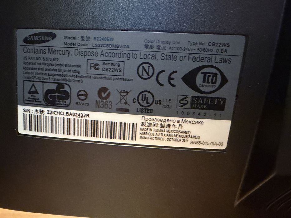 Monitor LCD Samsung 22 inch B2240EW , WSXGA+