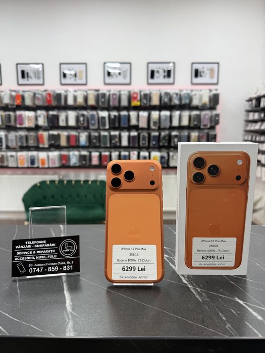 iPhone 17 Pro Max | 256Gb | Baterie 100% | 75 Cicluri | phonelab.ro
