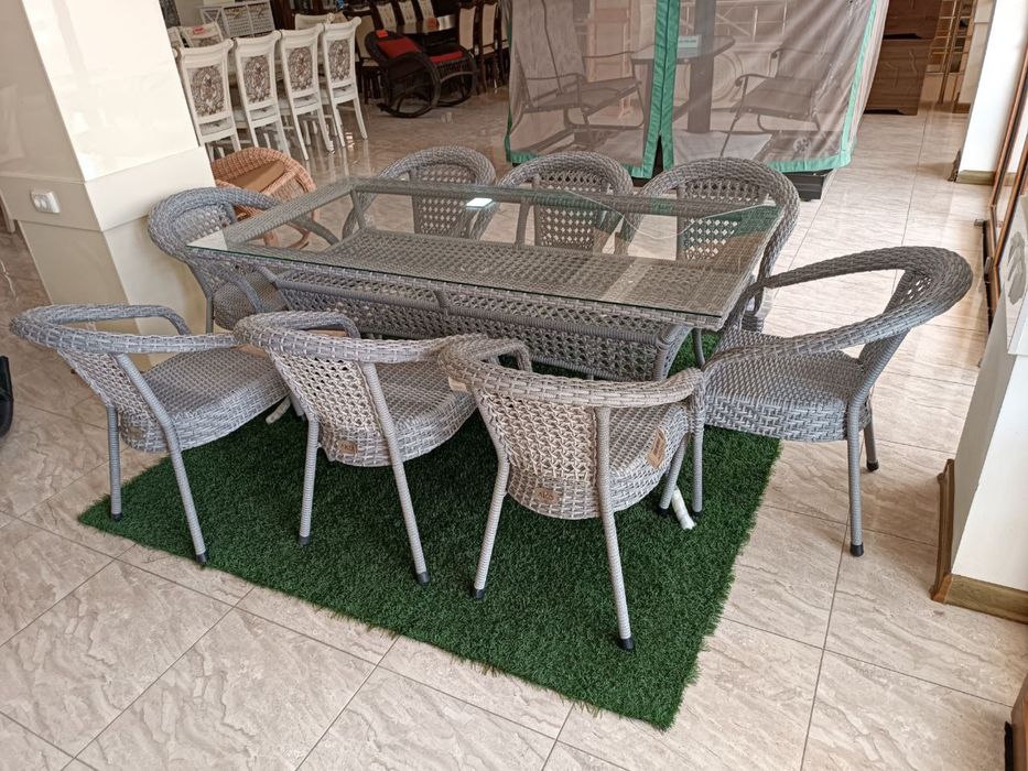 Садовый плетёный комплект стол стул Ротанг тукима мебел на заказ