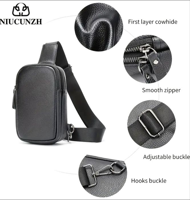 Мъжка елегантна и компактна дисплей чантичка /Премиум естествена кожа!