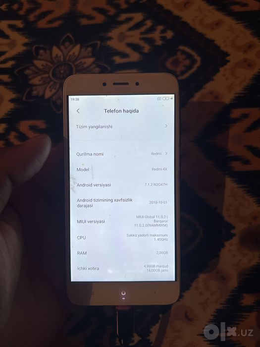redmi 4x 16 tali holati yaxshi aybi yoq