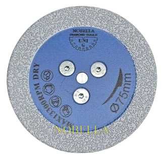 Мини диамантен диск Ø75 мм., с адаптер М14 за ъглошлайф за гранитогрес