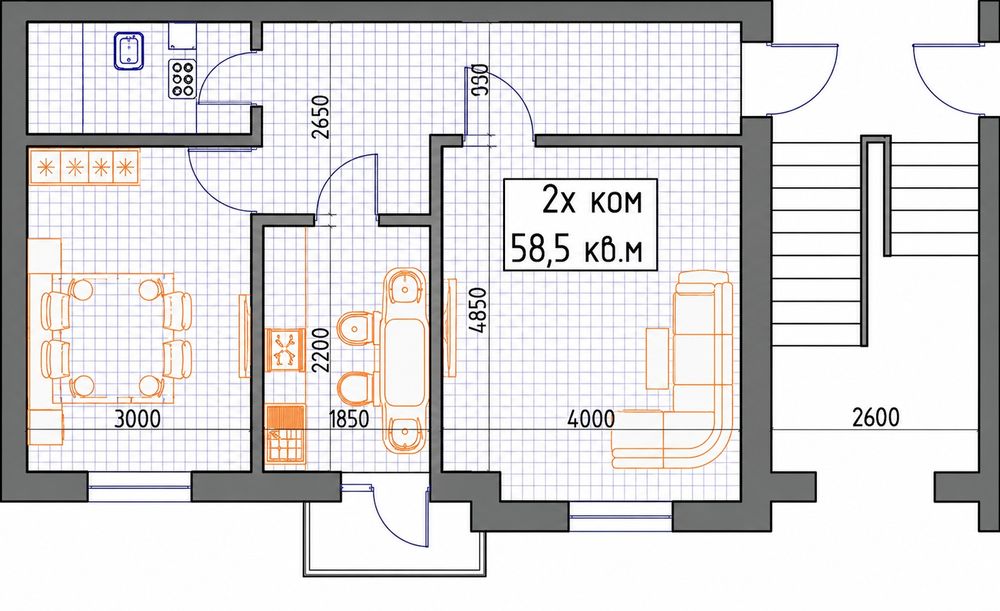 Продаётся светлая 2-комнатная квартира в новостройке, 58,5 м².

Удобна