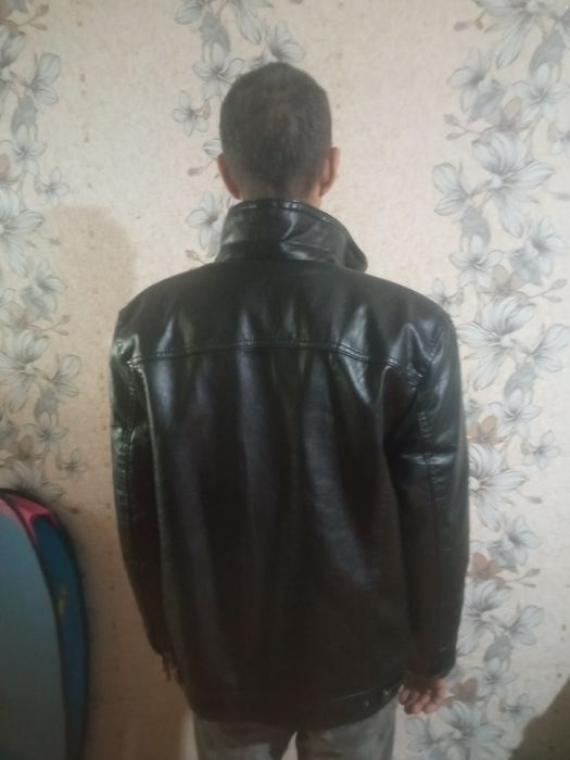 Мужская куртка ЭКО кожа теплая
