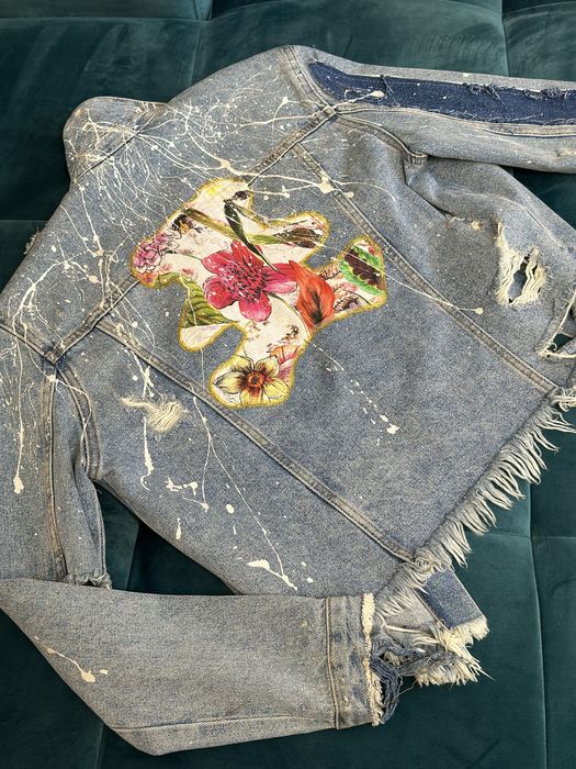 HANDMADE ново деним яке с апликации Zara
