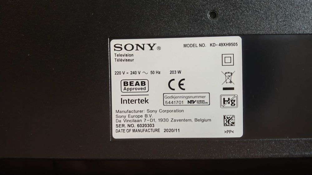 Smart TV Sony Bravia 49XH9505, varf de gama Sony LED in 2020