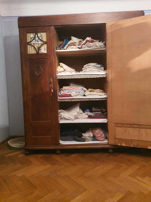 Sifonier/dulap Art Deco 1930–1938 interbelic–lemn masiv cristal origi