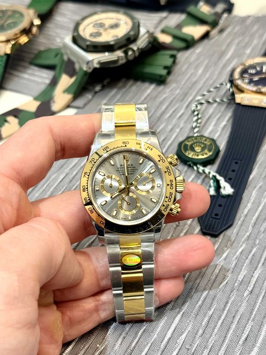 rolex daytona 40mm двуцветно сиво
