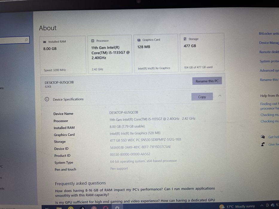 Laptop Lenovo V15 - Intel Core i5