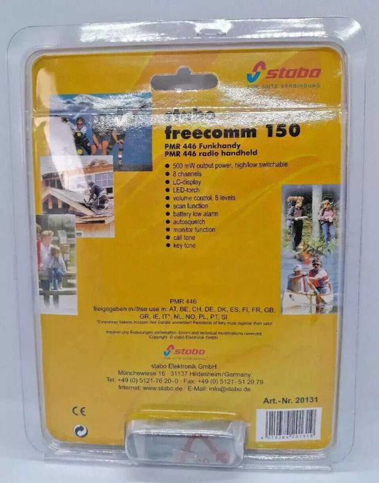 Stații Radio PMR446 Stabo Freecomm 150 Set 2 Buc Noi Sigilate