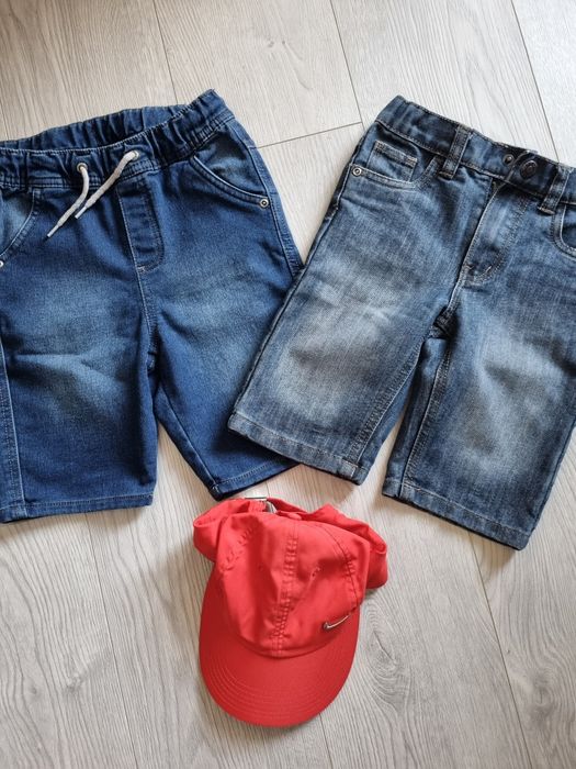 Дънкени къси гащи за момче с ризка