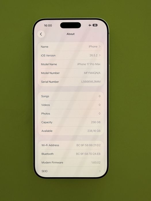 IPhone 17 Pro Max Silver 256 GB