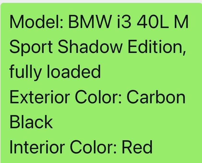 BMW I3 eDRIVE  40L Night sport Full version