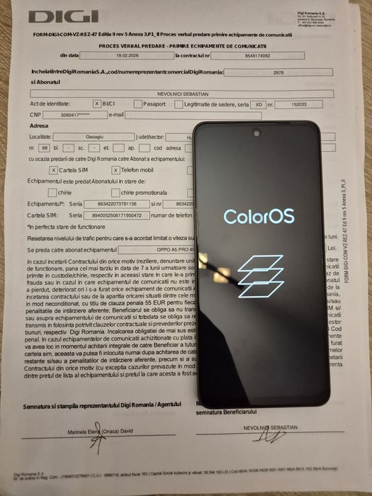 OPPO A5 Pro 5G 8GB/256GB, black/Brown Nou Garantie