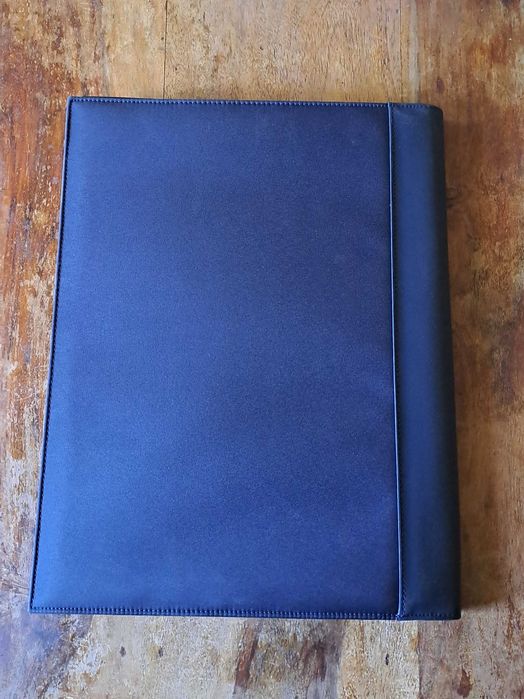 папка луксозна за документи кожена синя Марксман Marksman Размер А4