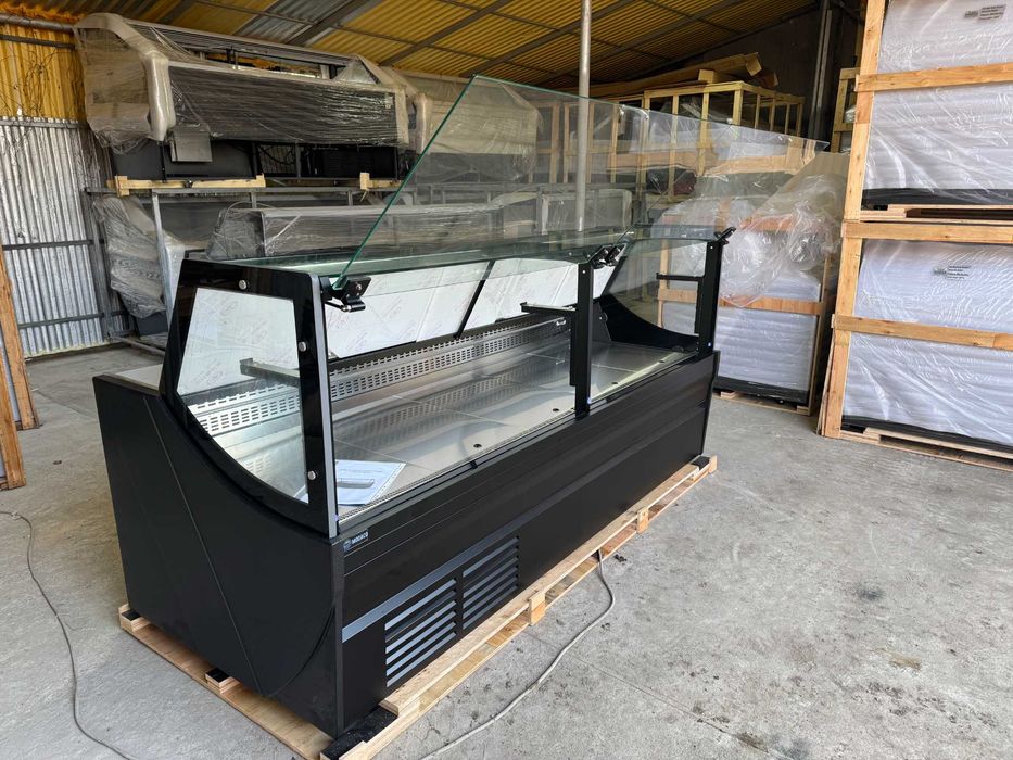 Vitrină carne 200 cm 2–8°C cu geam rabatabil