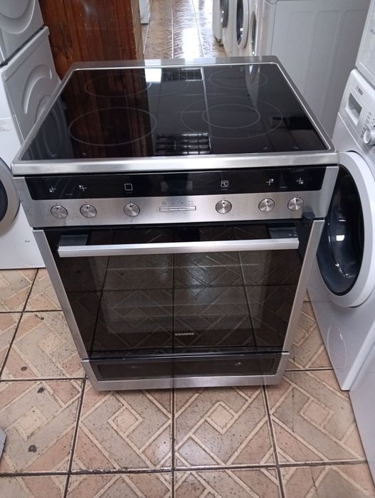 Иноксова  печка с керамичен плот  Сименс Siemens с 2 години  Гаранция!